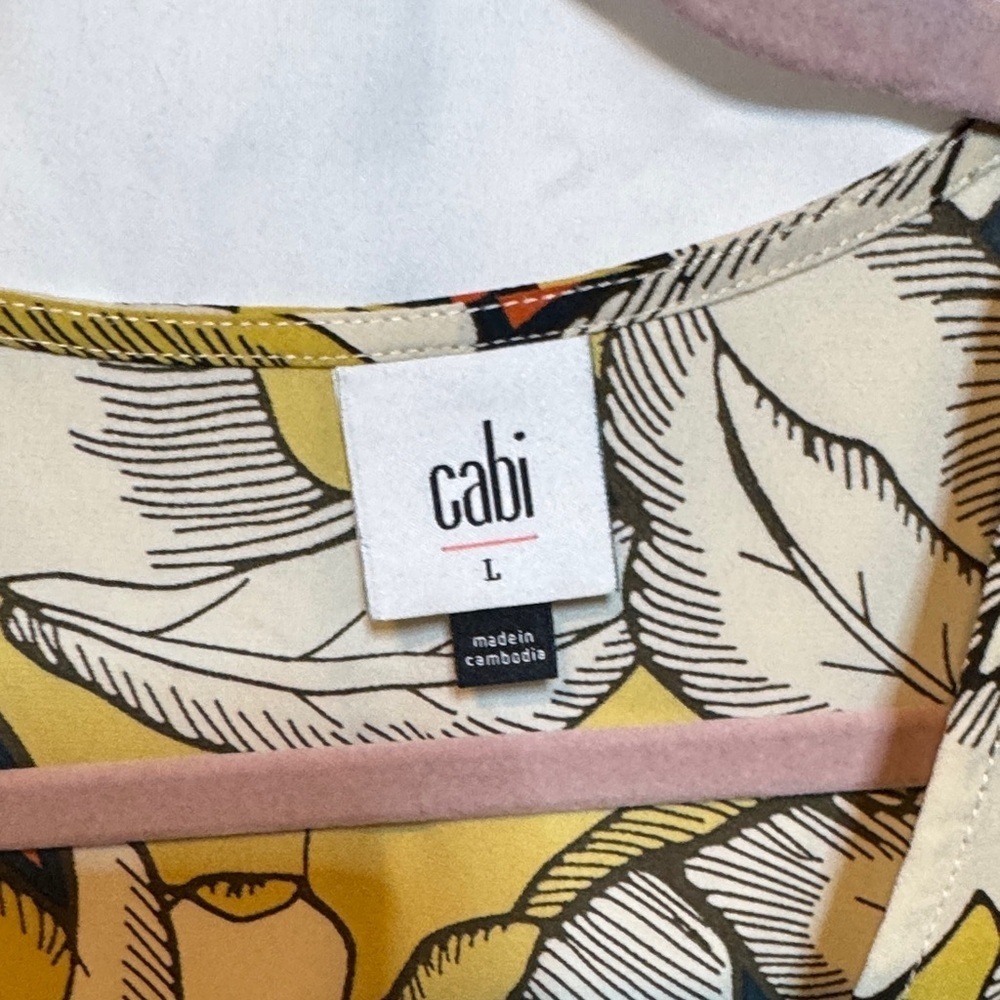 CAbi Women's Floral Blouse - Yellow, Black, and Orange - Picture 2 of 6